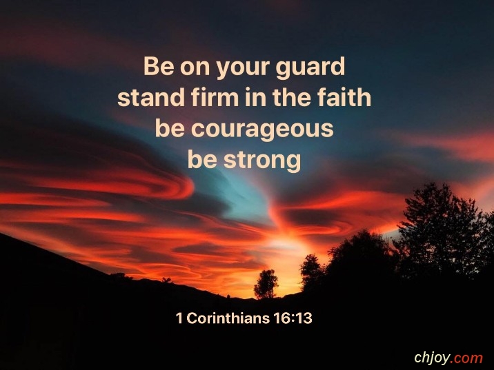 Be on guard stand firm in the faith  be courageous , be strong 