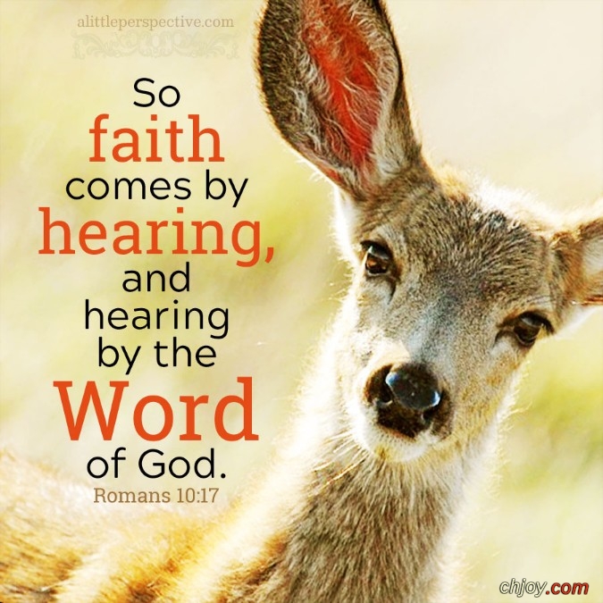 So faith comes by hearing, and hearing by the word of God 