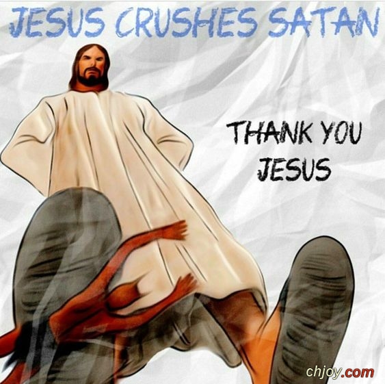 Jesus crushes satan 