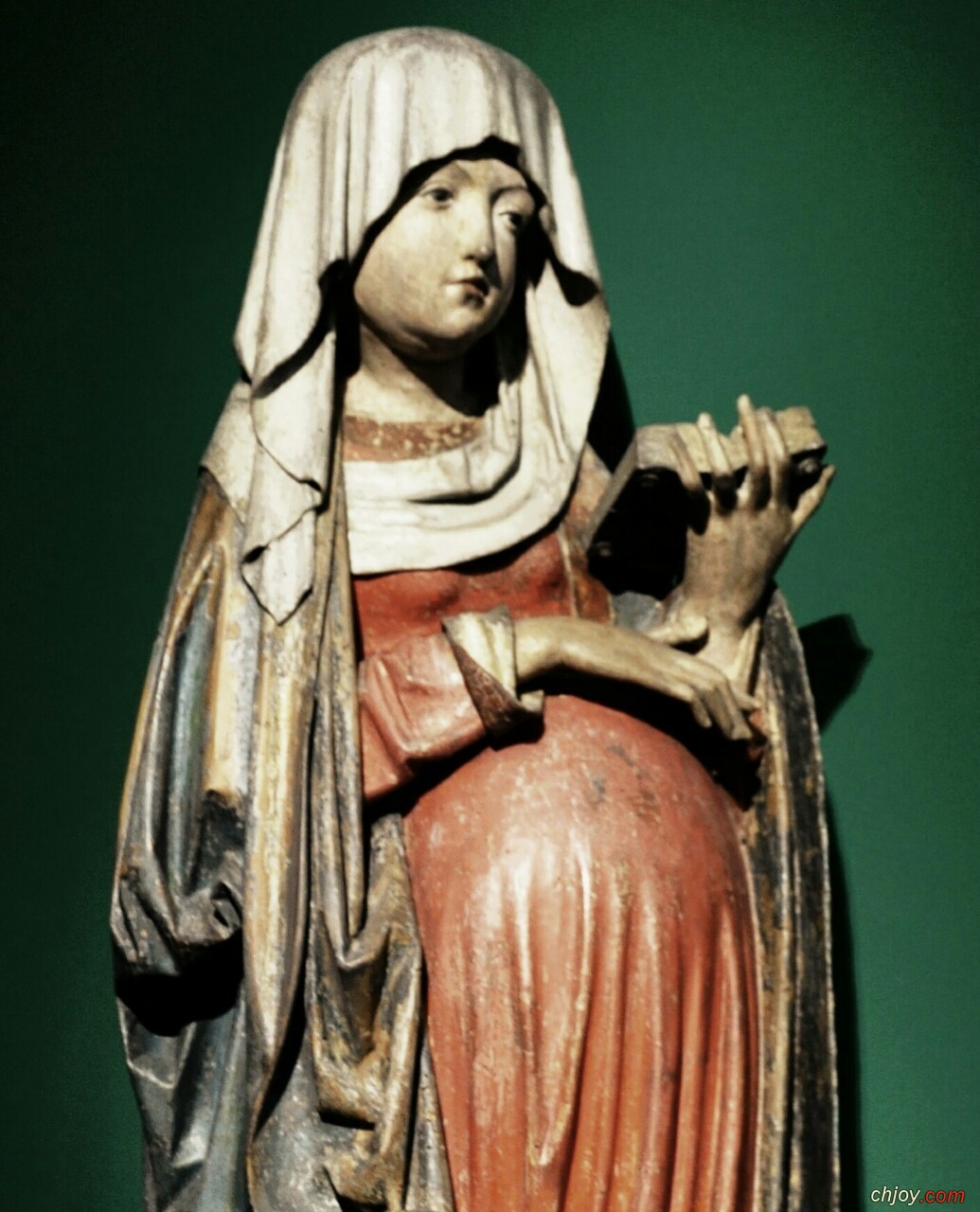 A statue of Mary pregnant in Liebieghaus, Germany. 