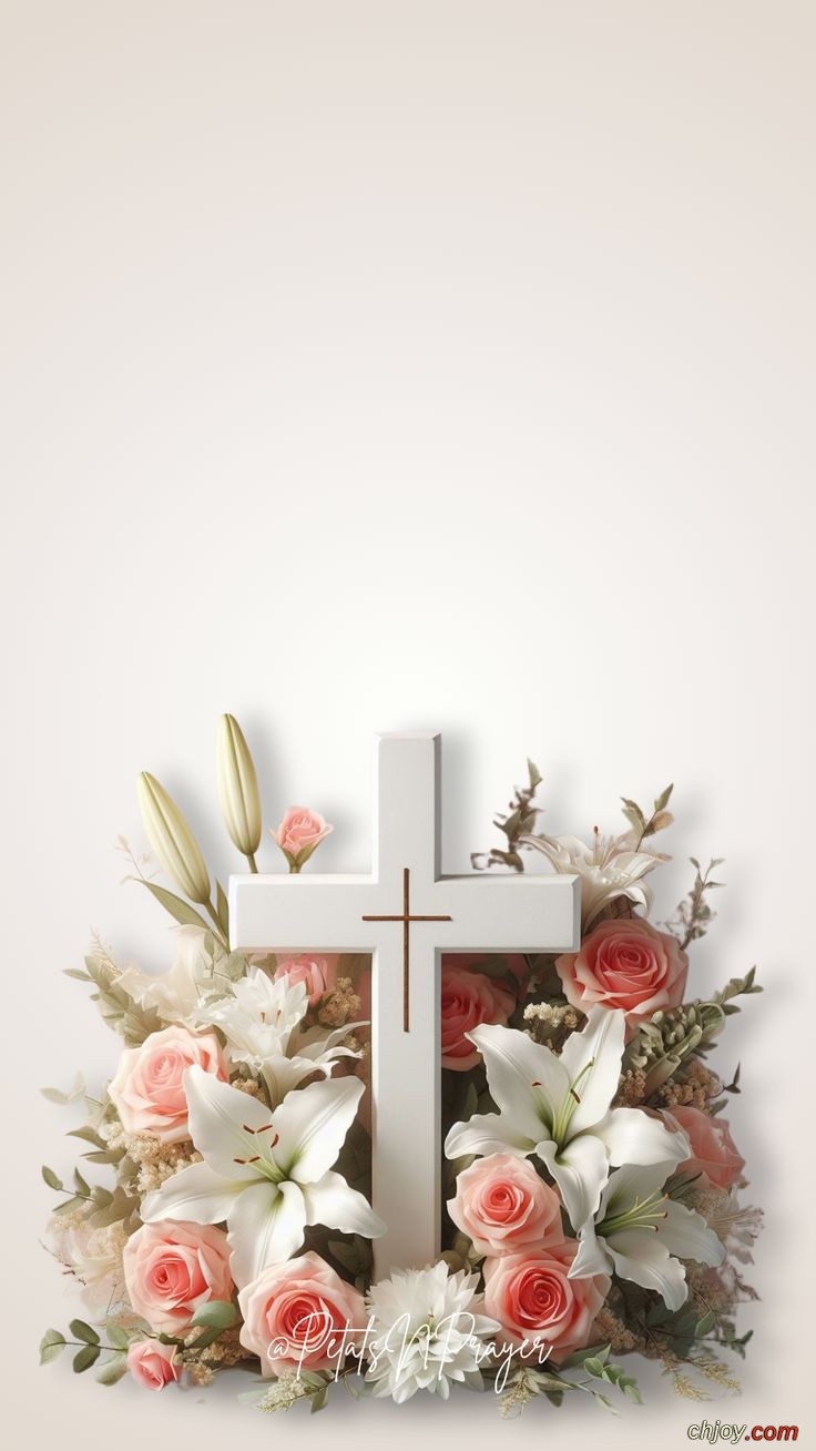 Floral Cross Wallpaper | Christian Phone Wallpaper 